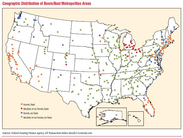 Geographic Distribution of Boom & Bust Metropolitan Areas