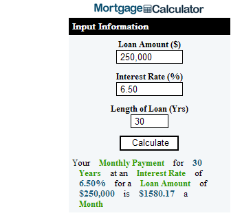 mortgage calculator html code